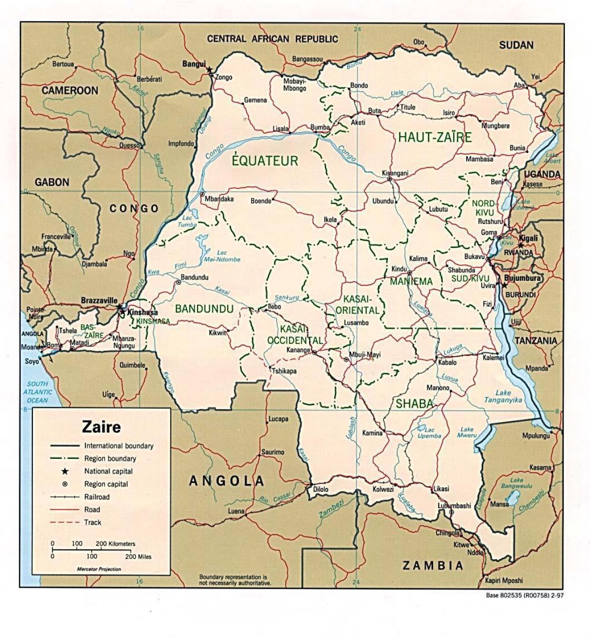zaire Afrika haritası