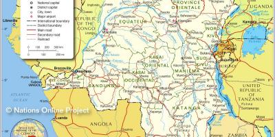 Kongo Demokratik Cumhuriyeti haritası 